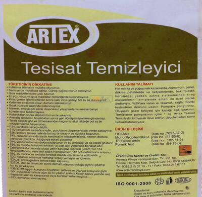Kombi Petek Tesisat Temizleme Kimyasalı Temizleyici 5 LT ARTEX