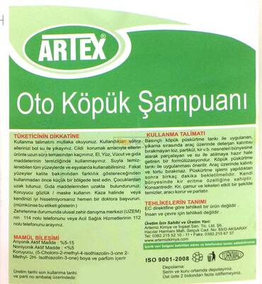 Oto Köpük Şampuanı 5 KG ARTEX